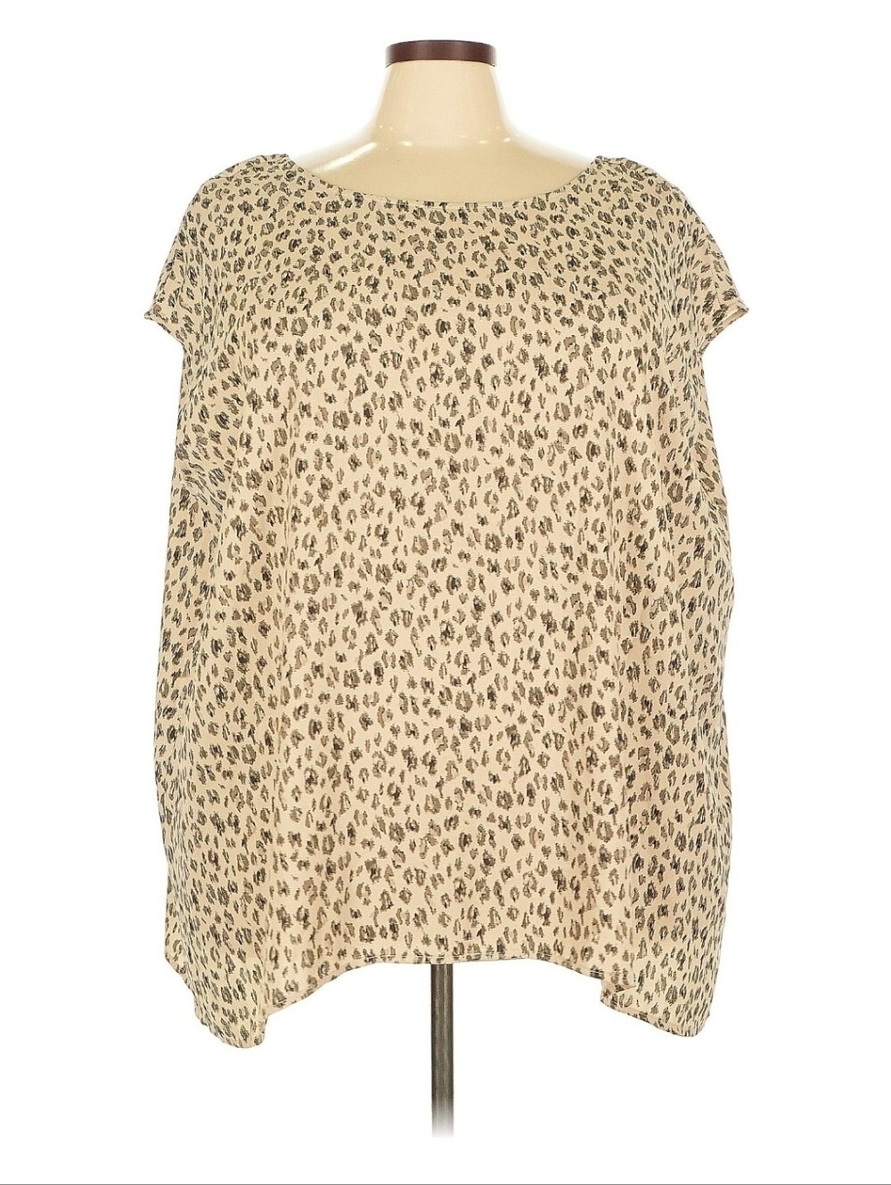 Halogen Cream Leopard-Print Cap Sleeve Blouse✨ NWOT